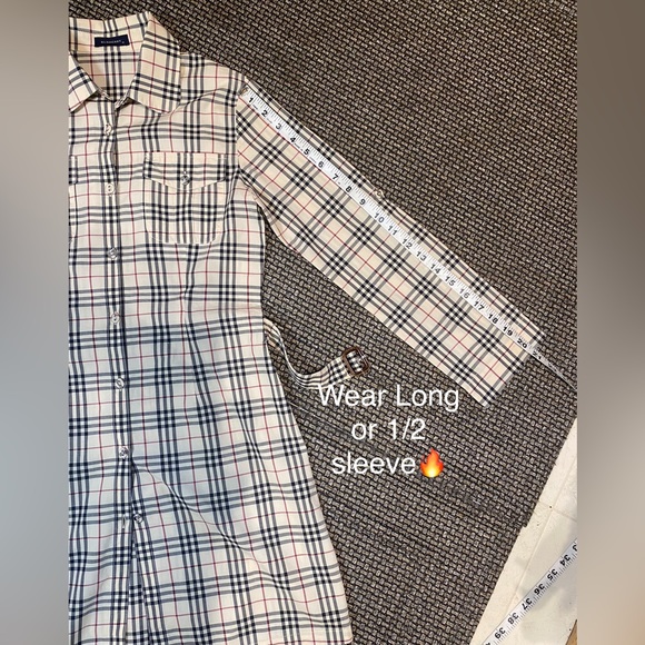 Burberry Nova Check BELTED Button Down Shirt Dress🔥NEW🔥Womens SM/Youth XL (12) - Picture 4 of 17